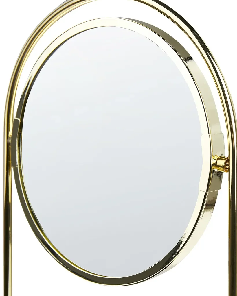 Beliani Schminkspiegel 15 cm doppelseitig gold schwarz
