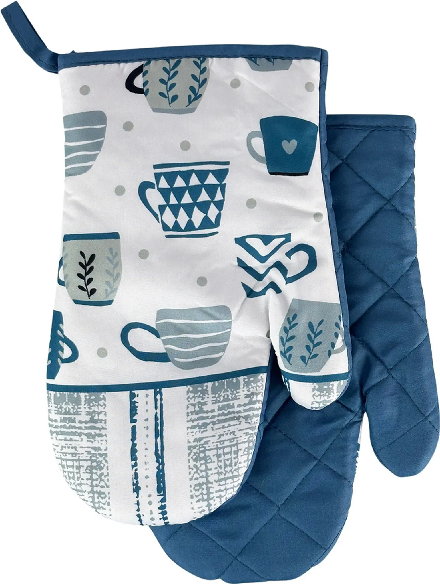 Hitzebeständige Küchenhandschuhe mit Magnet – 2er-Set, blau