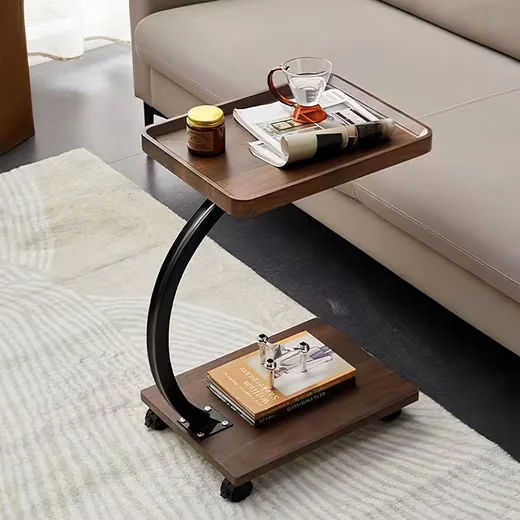 SURFOU Sofa Beistelltisch C-Form mit Metallrahmen