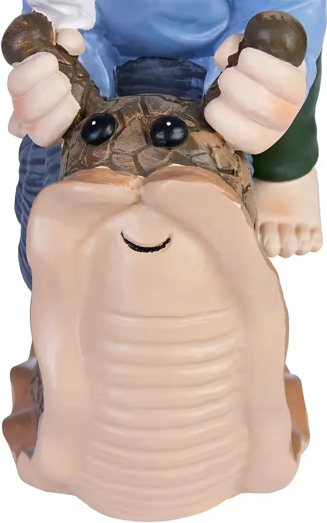 BRUBAKER Gartenzwerg mit Schnecke lustige Gartenfigur