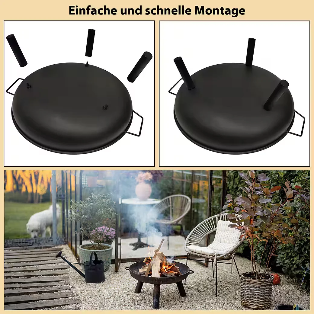 MONTAFOX Feuerschale Metall 58 cm für Garten Terrasse