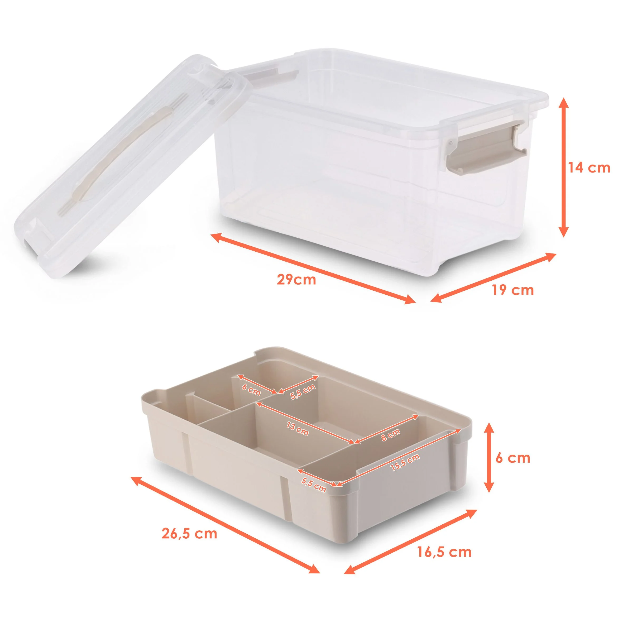 Spetebo Nähkästchen Aufbewahrungsbox 29x19 mit Griff