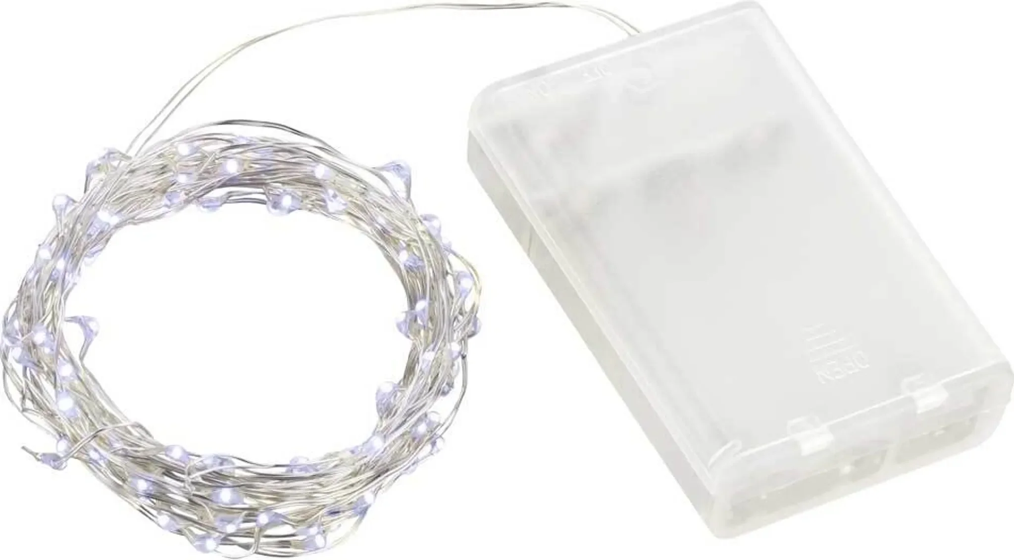 Micro LED Lichterkette – 100 LEDs, kaltweiß, batteriebetrieben, 4,95 m