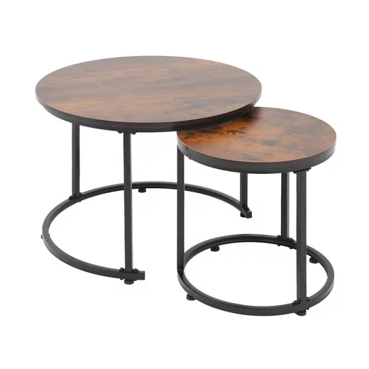 SUNSITT Couchtisch 2er Set MDF Stahlrahmen
