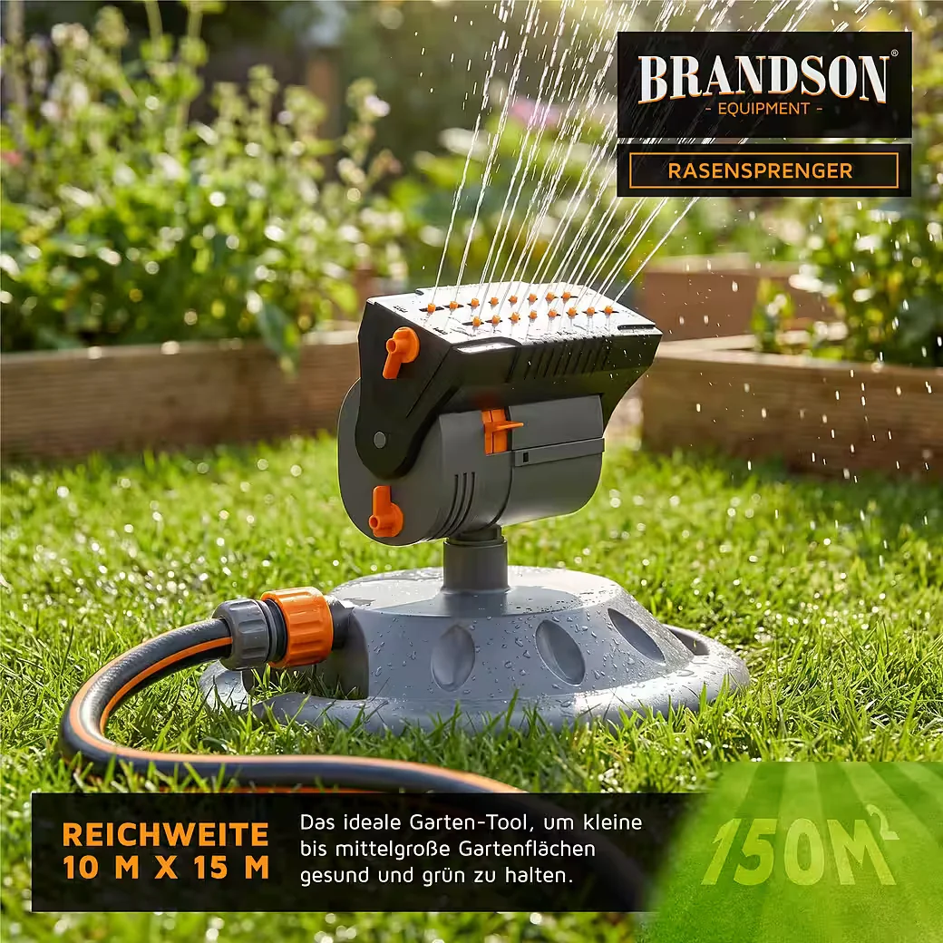Brandson Oszillationsregner Rasensprenger Garten 150 m2