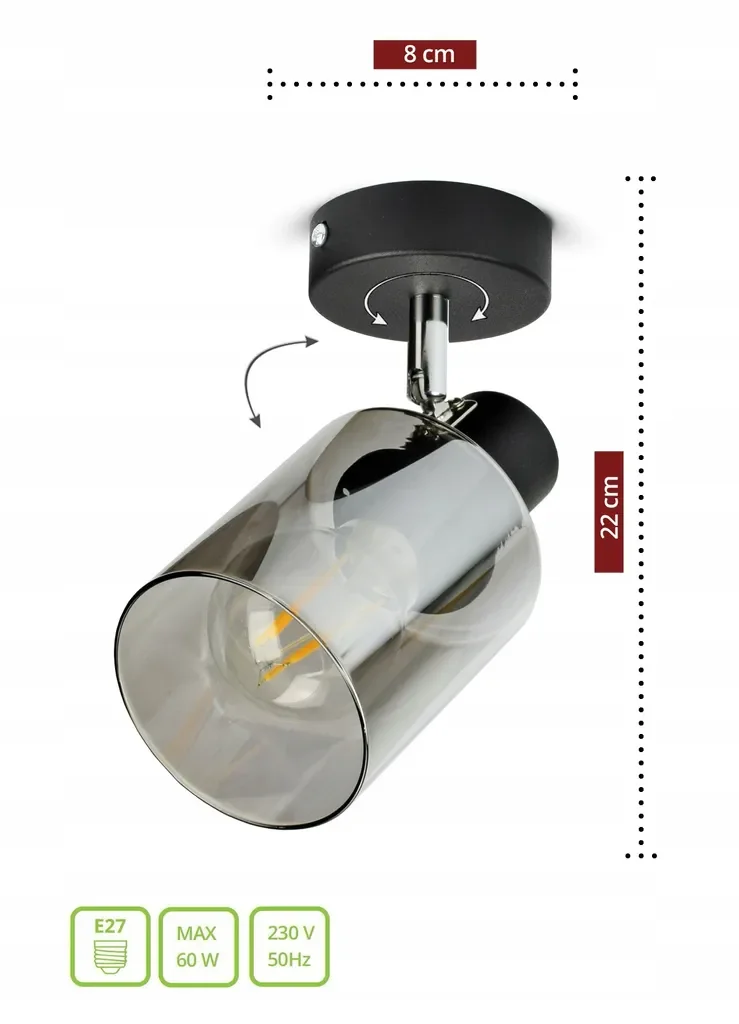 Luxolar LED Deckenleuchte schwarz E27 60W schwenkbar