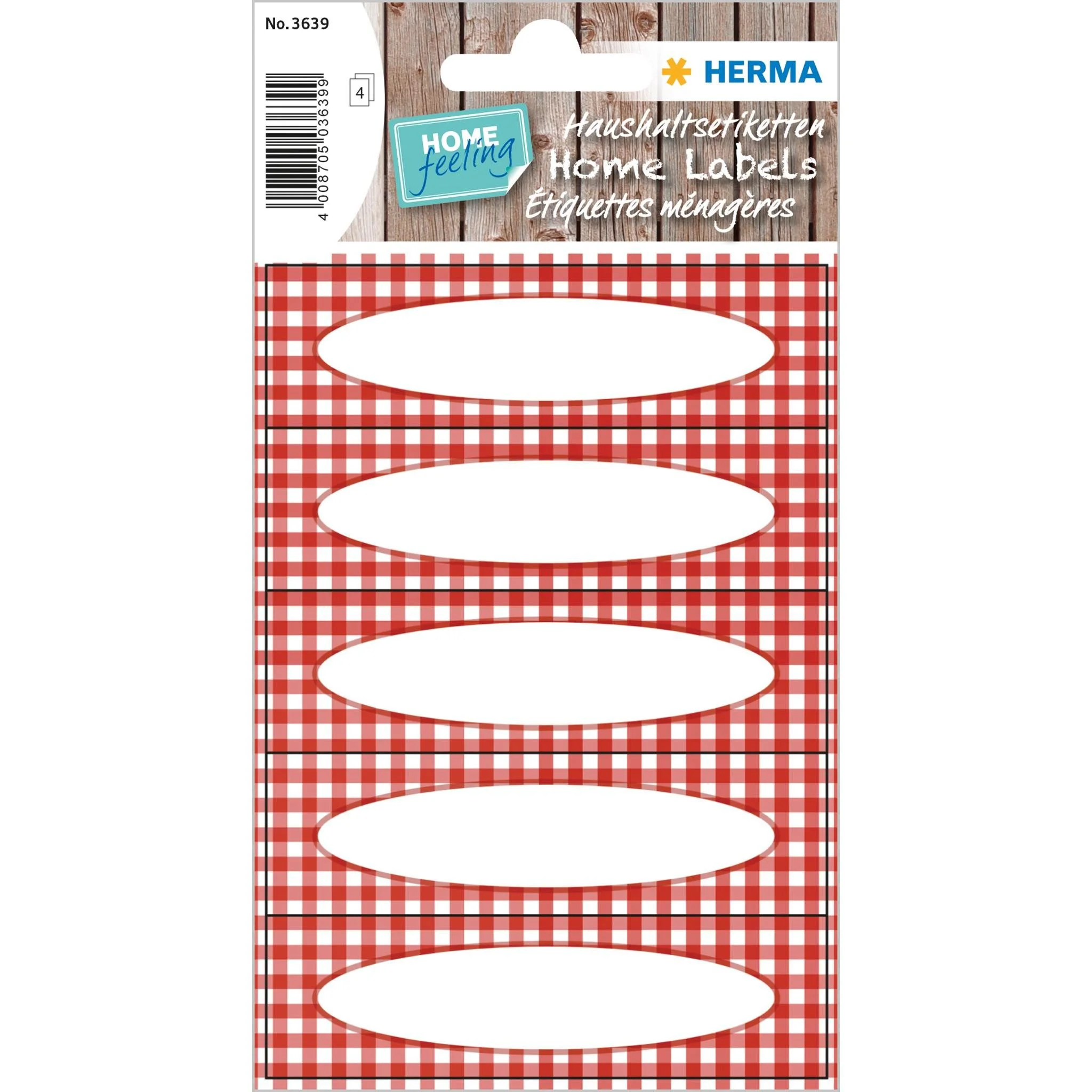 Etikettenpapier 76 × 23 mm – Schmucketiketten „Vichy-Karo Rot“
