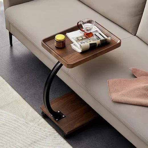 SURFOU Sofa Beistelltisch C-Form mit Metallrahmen