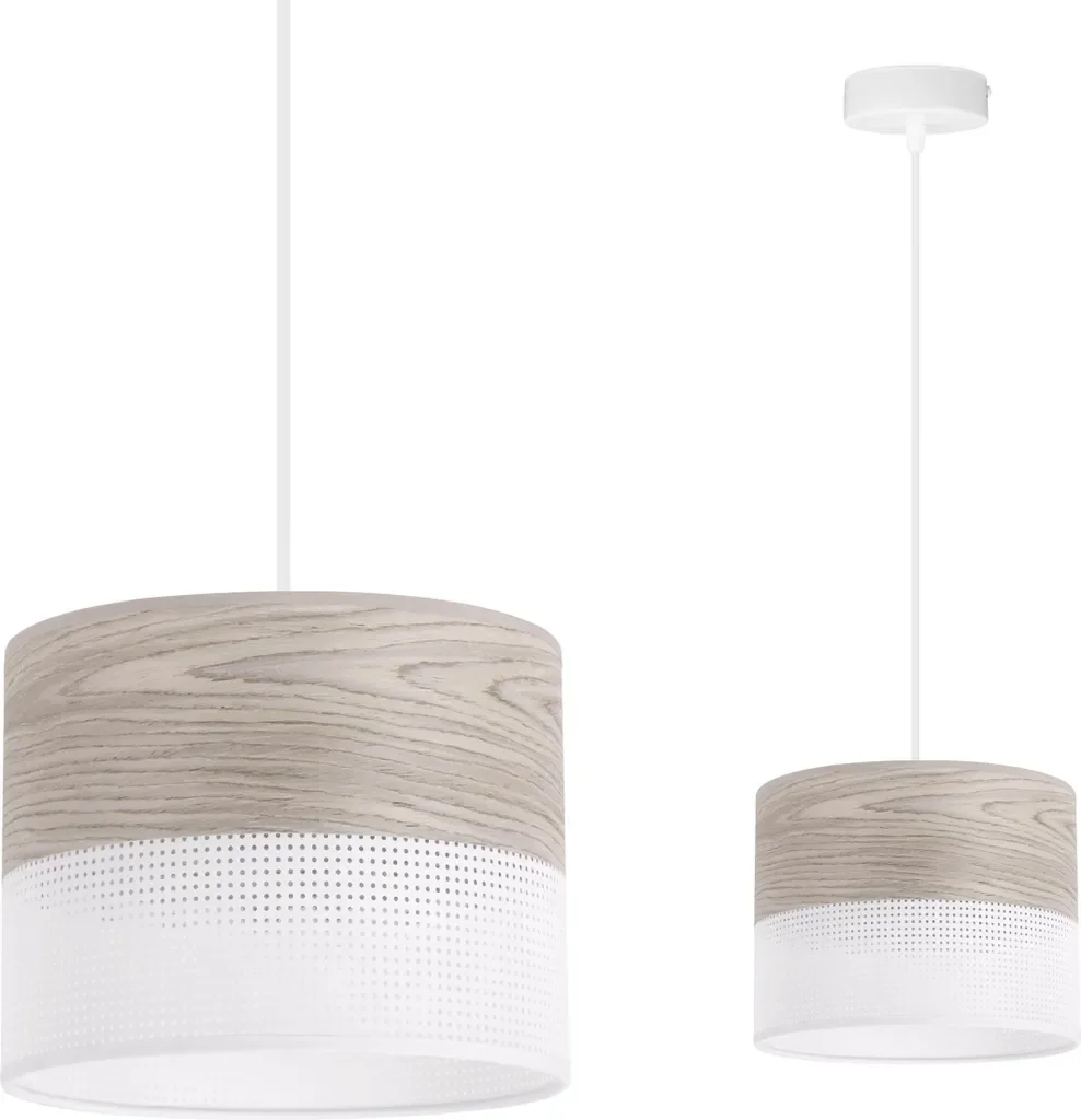 LIGHT HOME LH Pendelleuchte Weißes Eichenfurnier 20 cm