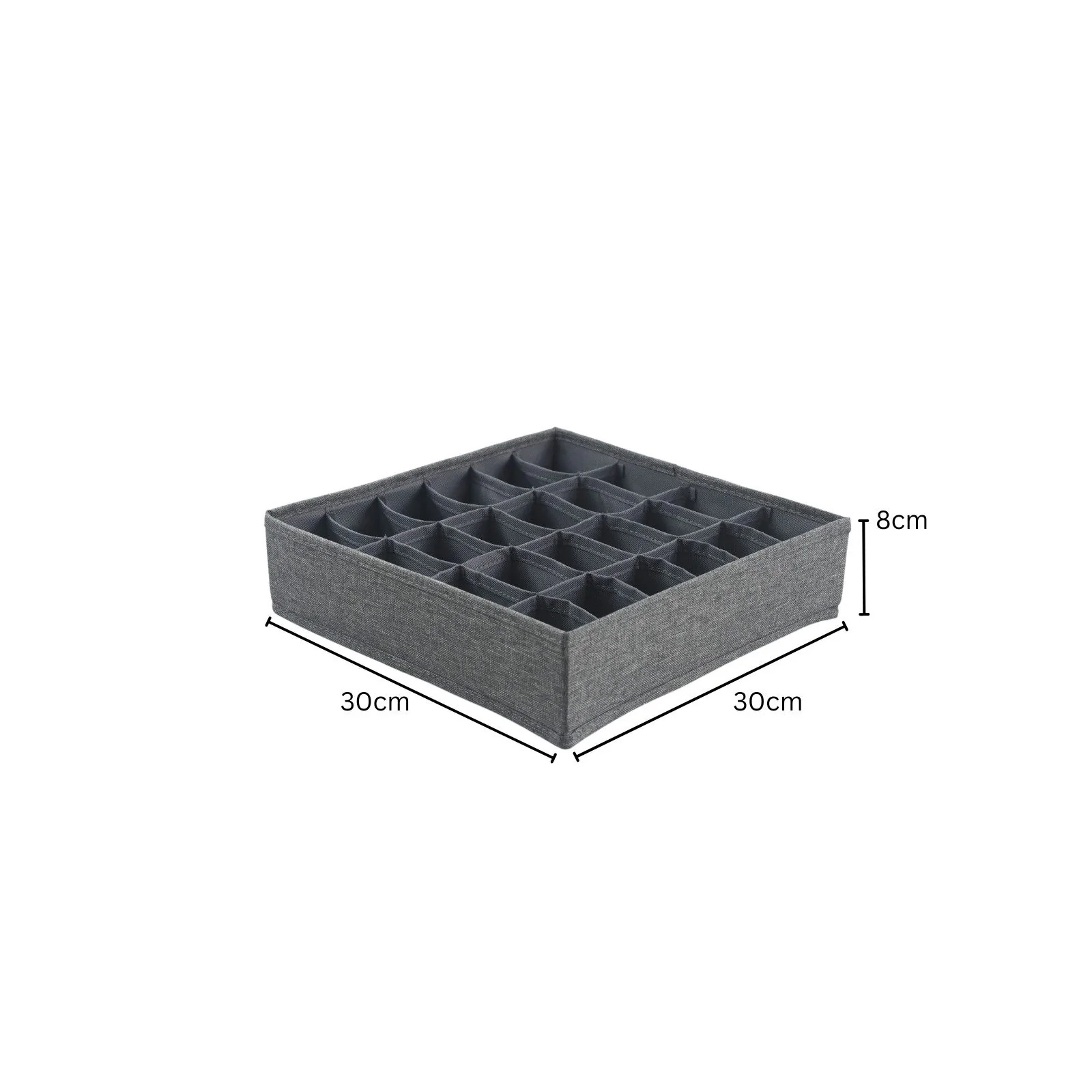 HAUSLEBEN Organizer Box 30x30x8 cm 24 Fächer faltbar
