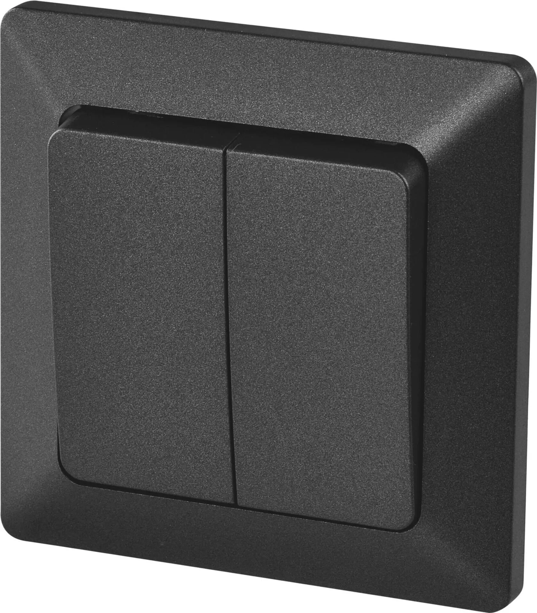 Serienschalter mit 2 Wippen – Schwarz/Anthrazit, 250 V / 10 AX