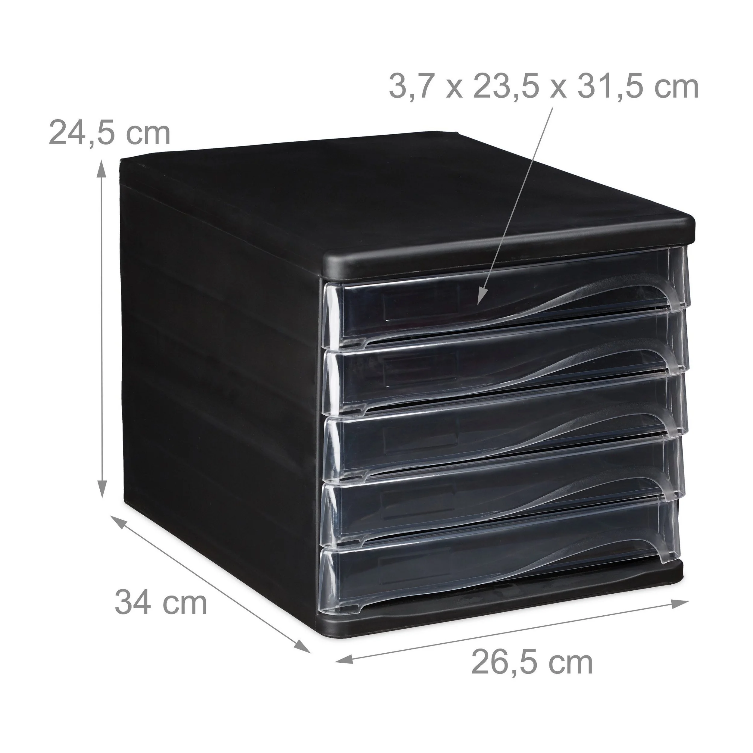 Relaxdays Schubladenbox mit 5 Fächern Büro Organizer