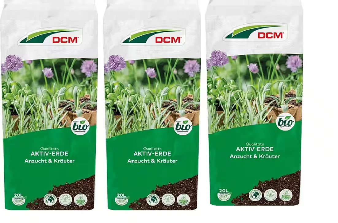 CUXIN DCM Pflanzerde Aktiv-Erde Anzucht Kräuter 3x20 l