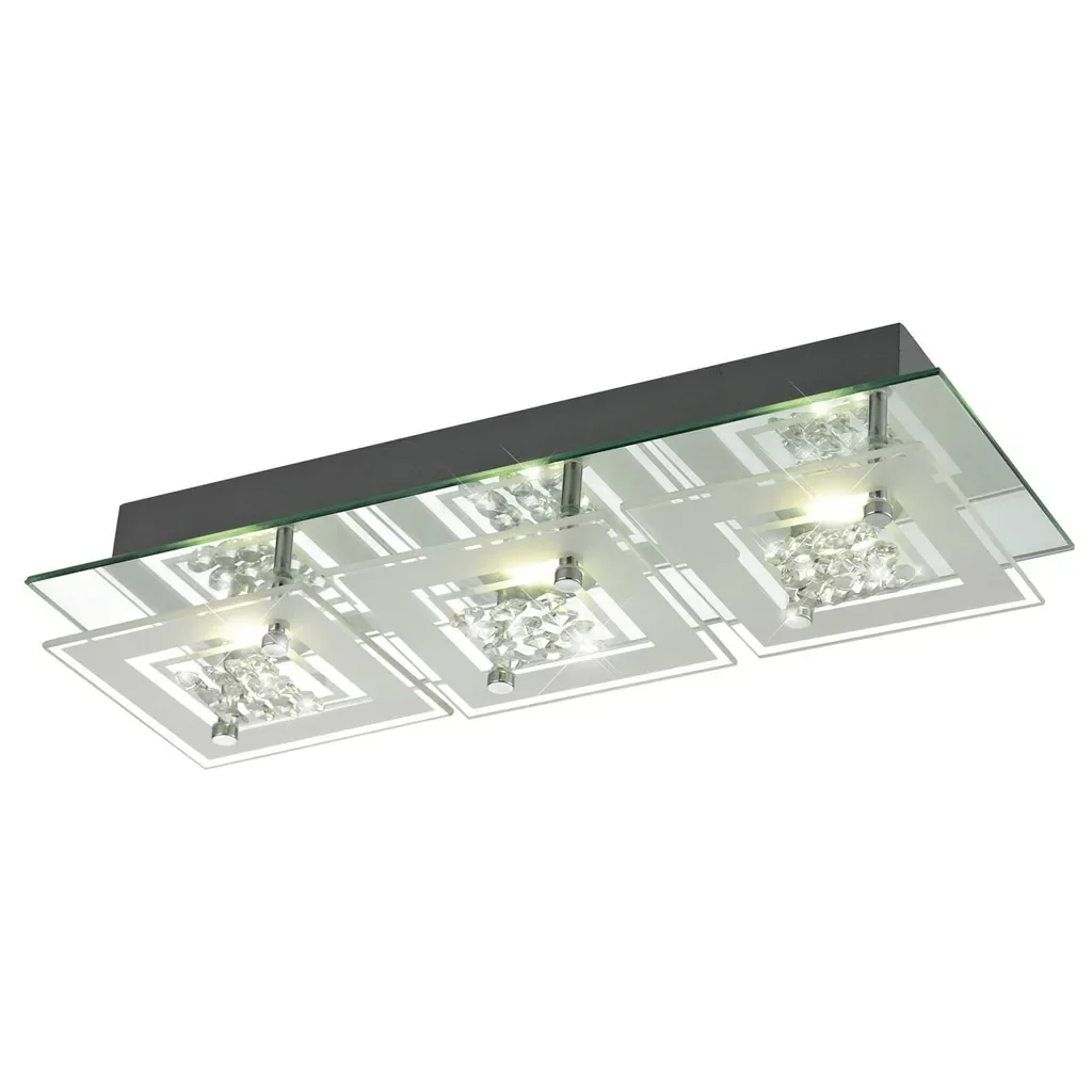 ESTO LED Deckenleuchte Kristall Glas Chrom 40 cm