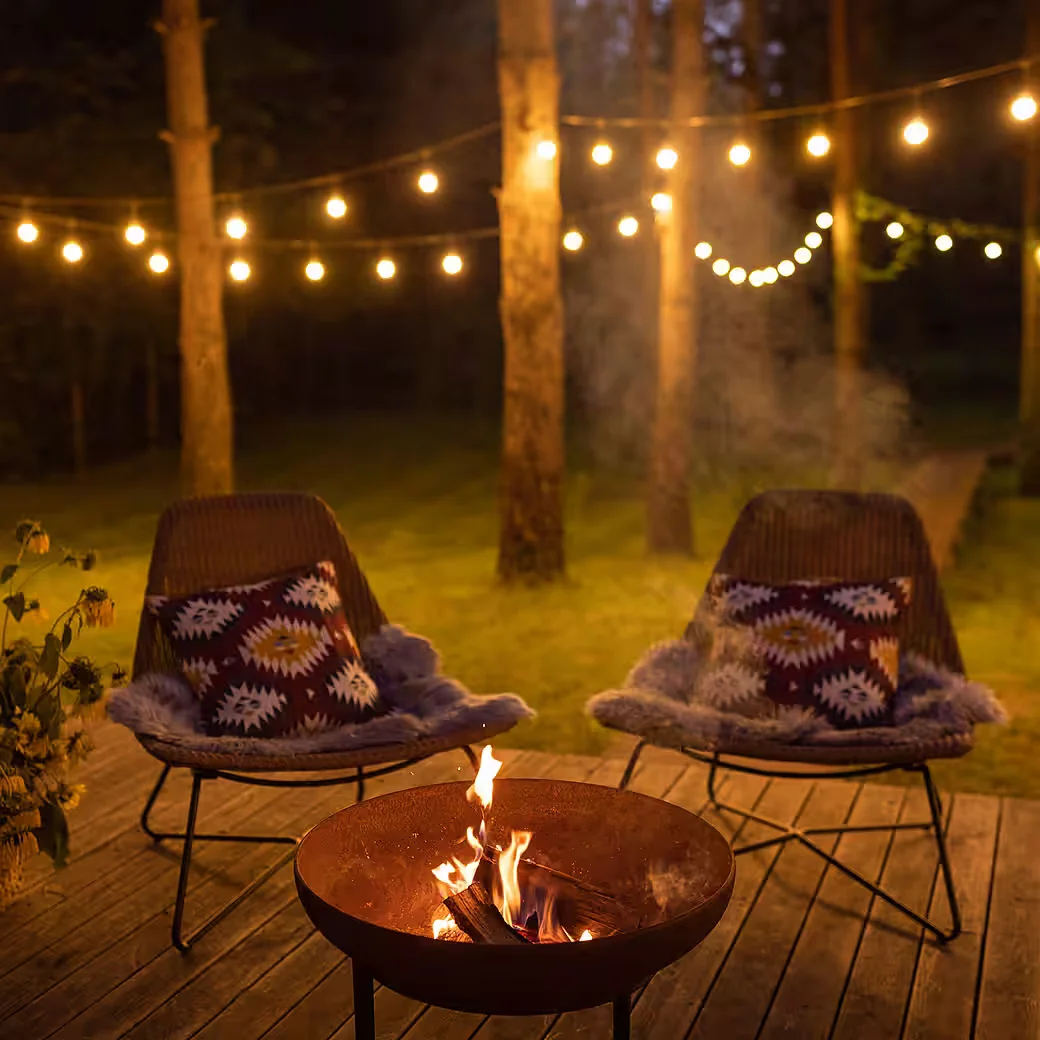 MONTAFOX Feuerschale Metall 58 cm für Garten Terrasse