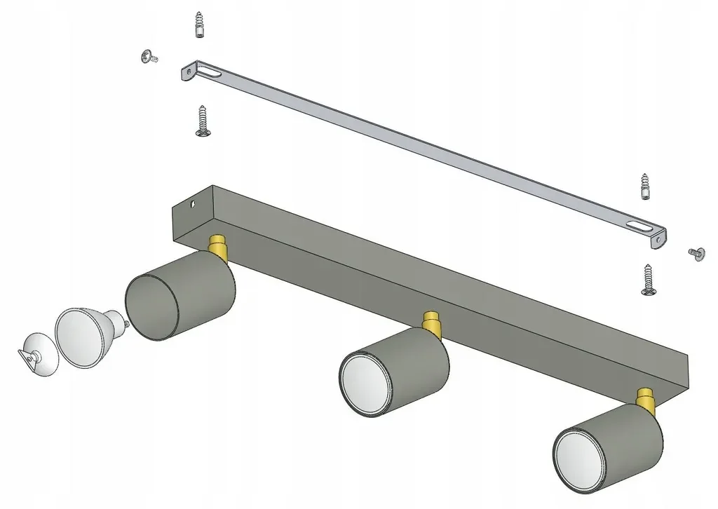 Luxolar LED Deckenleuchte 3-flammig GU10 Terrakotta