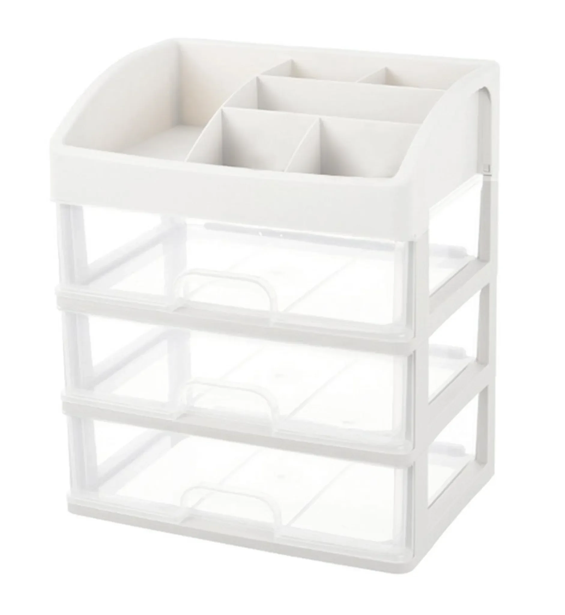 Kosmetik-Organizer mit Schubladen – weiß & transparent